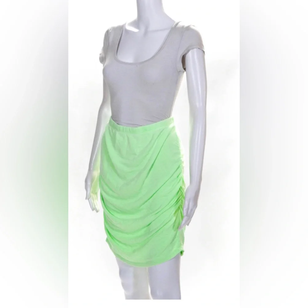 Sundry Womens Ruched Mini Green Pencil Skirt Size 1 (XS) NWT - Picture 5 of 12